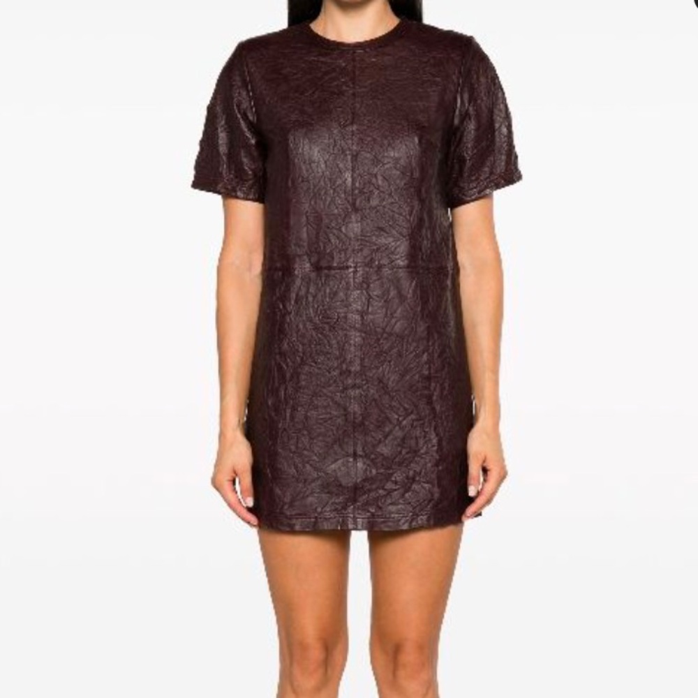 Zadig & Voltaire - Riddy creased leather minidress. NWT